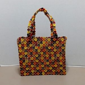 Retro multi color Button Handbag